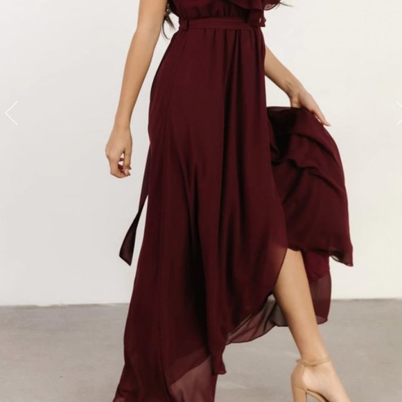 Baltic Born Burgundy Wedding Dress - Picture 5 of 14